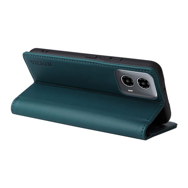 YIKATU YK-001 For Motorola Moto G45 5G / G34 5G Case Magnetic Closure Full Protection Leather Phone Cover - Green