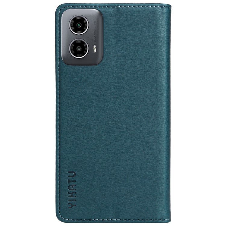 YIKATU YK-001 For Motorola Moto G45 5G / G34 5G Case Magnetic Closure Full Protection Leather Phone Cover - Green