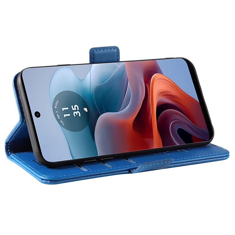 YIKATU YK-003 For Motorola Moto G45 5G / G34 5G Case Card Slots PU Leather Wallet Phone Cover - Sky Blue
