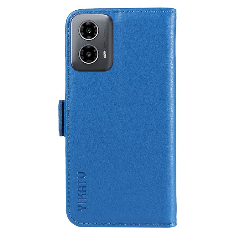 YIKATU YK-003 For Motorola Moto G45 5G / G34 5G Case Card Slots PU Leather Wallet Phone Cover - Sky Blue