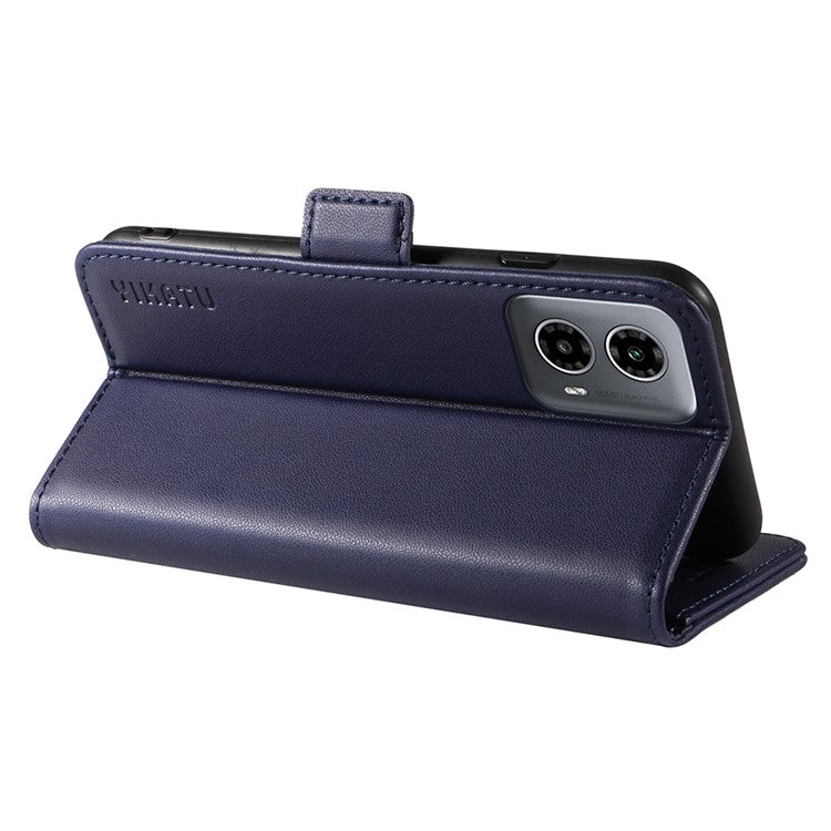 YIKATU YK-003 For Motorola Moto G45 5G / G34 5G Case Card Slots PU Leather Wallet Phone Cover - Sapphire