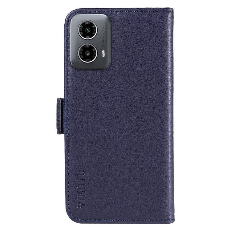 YIKATU YK-003 For Motorola Moto G45 5G / G34 5G Case Card Slots PU Leather Wallet Phone Cover - Sapphire