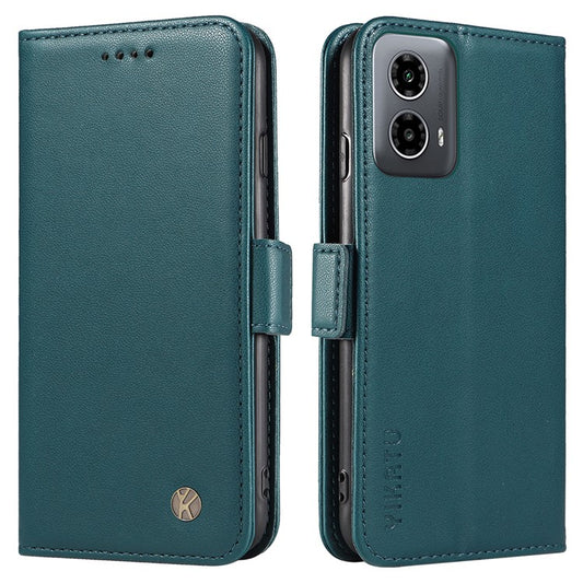 YIKATU YK-003 For Motorola Moto G45 5G / G34 5G Case Card Slots PU Leather Wallet Phone Cover - Green