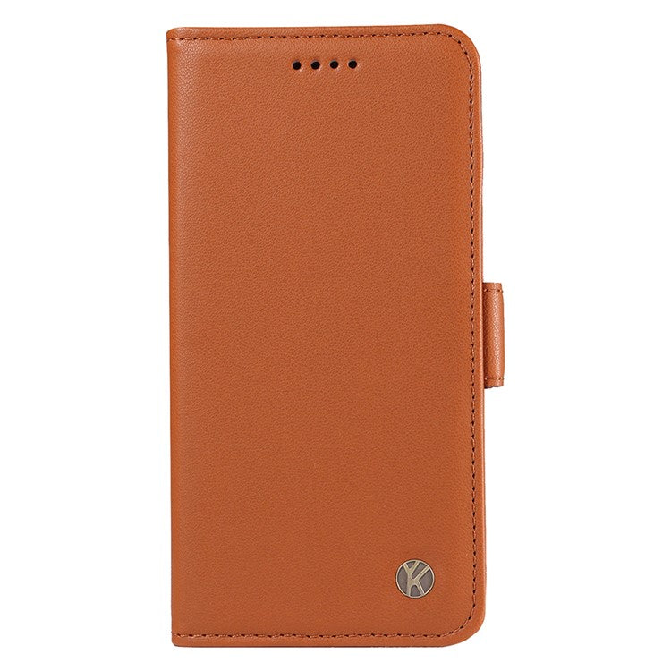 YIKATU YK-003 For Motorola Moto G45 5G / G34 5G Case Card Slots PU Leather Wallet Phone Cover - Brown