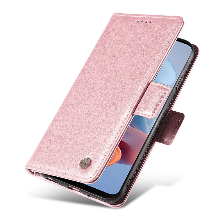 YIKATU YK-003 For Motorola Moto G45 5G / G34 5G Case Card Slots PU Leather Wallet Phone Cover - Rose Gold