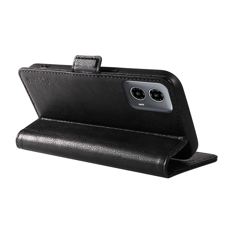 YIKATU YK-007 For Motorola Moto G45 5G / G34 5G Case PU Leather Wallet Protective Phone Cover - Black