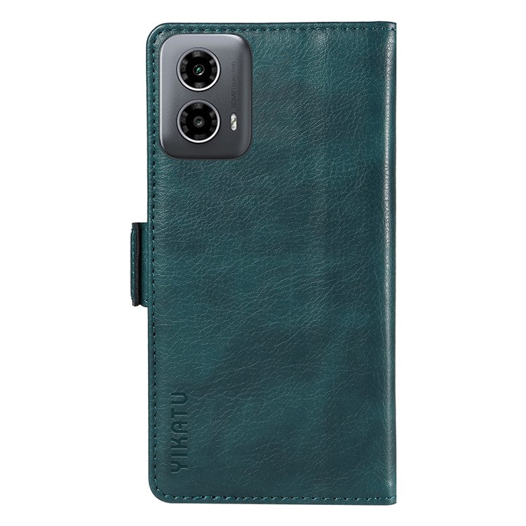 YIKATU YK-007 For Motorola Moto G45 5G / G34 5G Case PU Leather Wallet Protective Phone Cover - Blue