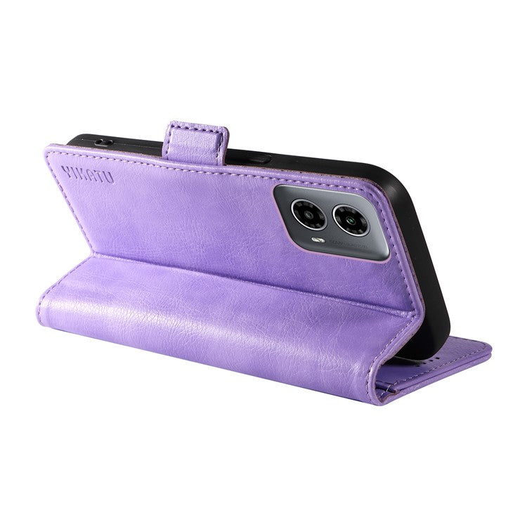YIKATU YK-007 For Motorola Moto G45 5G / G34 5G Case PU Leather Wallet Protective Phone Cover - Purple