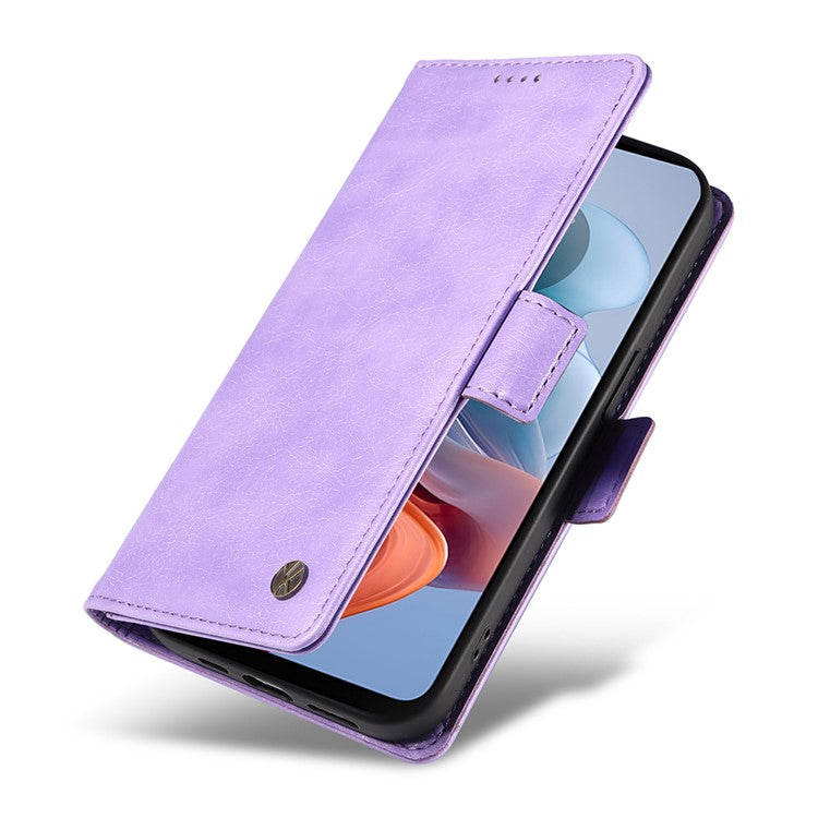 YIKATU YK-007 For Motorola Moto G45 5G / G34 5G Case PU Leather Wallet Protective Phone Cover - Purple