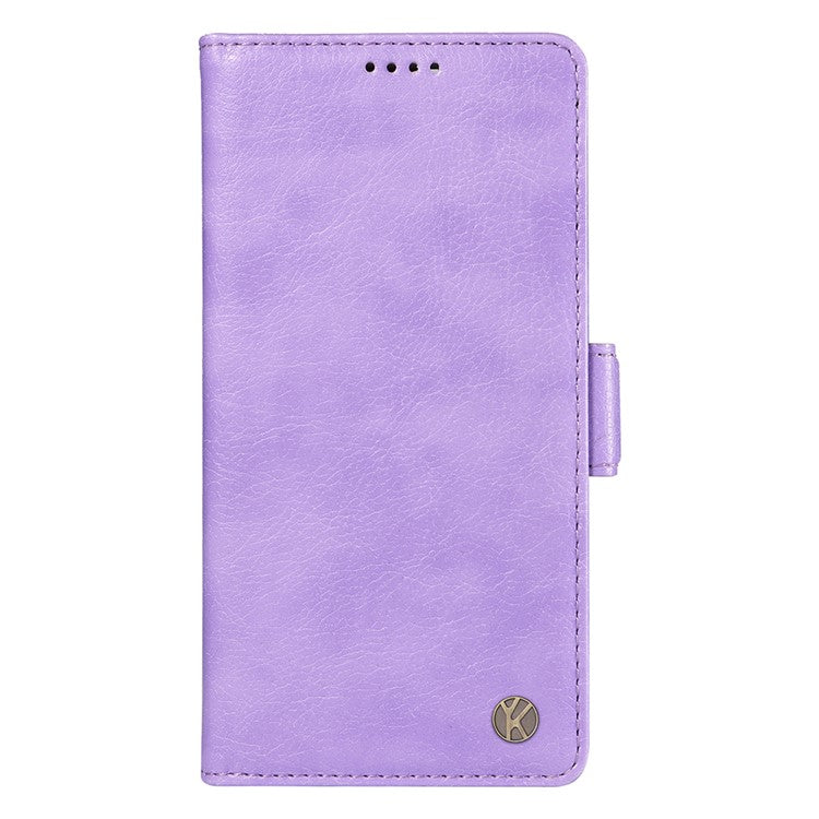 YIKATU YK-007 For Motorola Moto G45 5G / G34 5G Case PU Leather Wallet Protective Phone Cover - Purple
