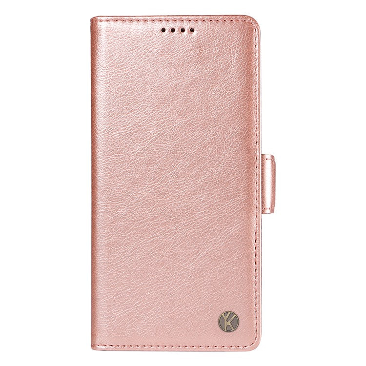 YIKATU YK-007 For Motorola Moto G45 5G / G34 5G Case PU Leather Wallet Protective Phone Cover - Rose Gold