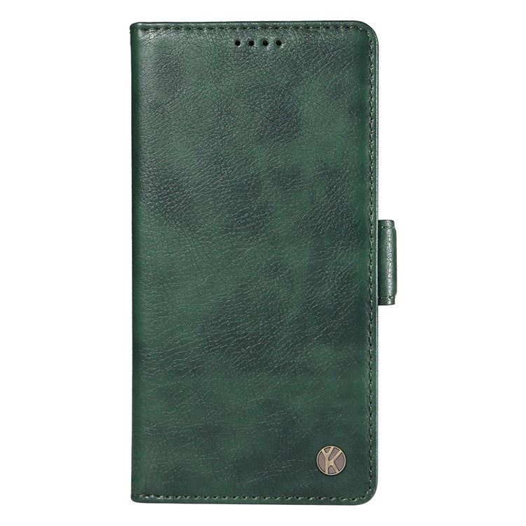 YIKATU YK-007 For Motorola Moto G45 5G / G34 5G Case PU Leather Wallet Protective Phone Cover - Green