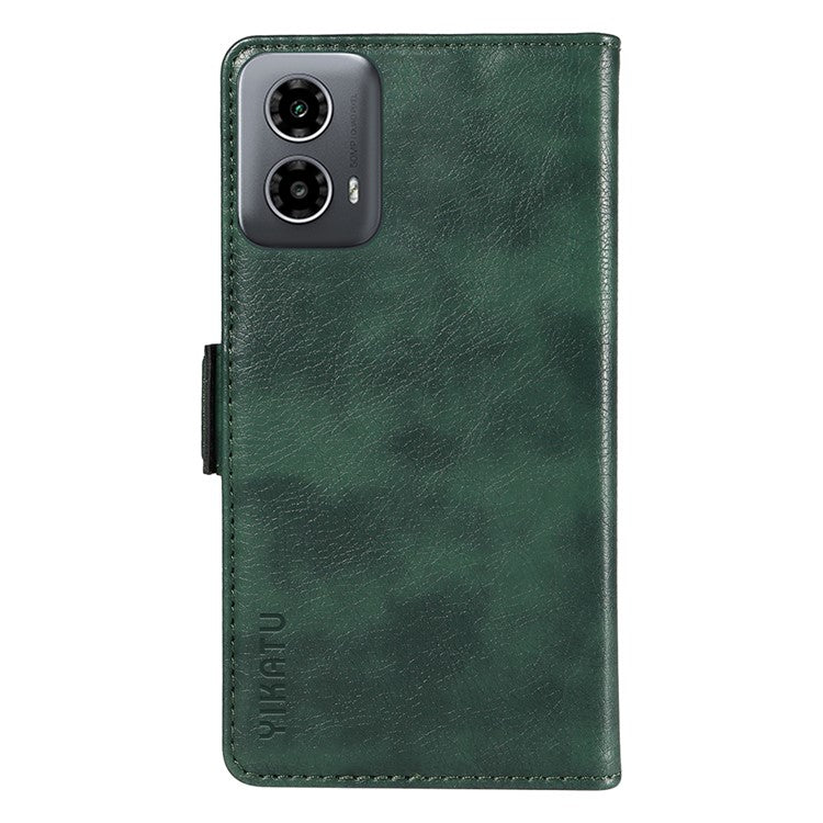 YIKATU YK-007 For Motorola Moto G45 5G / G34 5G Case PU Leather Wallet Protective Phone Cover - Green