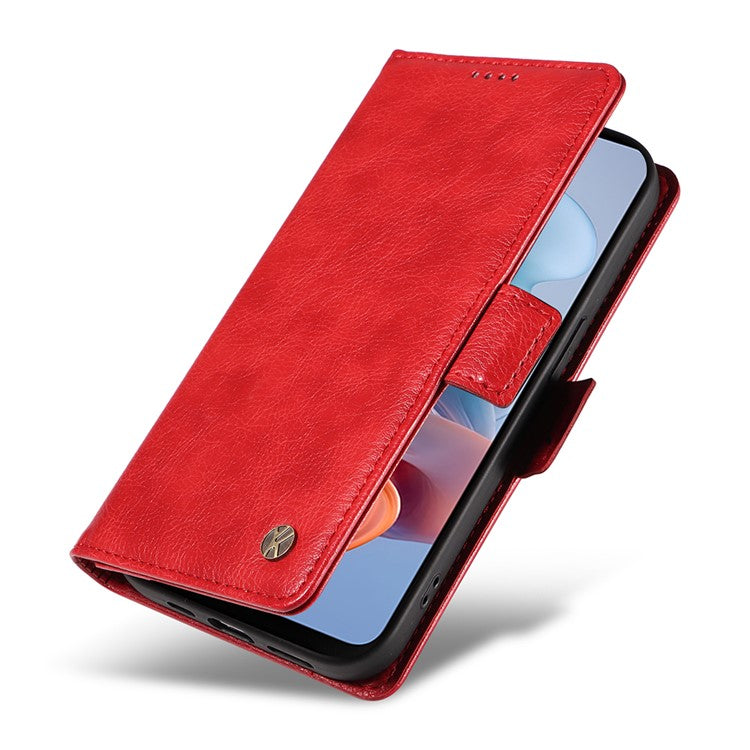 YIKATU YK-007 For Motorola Moto G45 5G / G34 5G Case PU Leather Wallet Protective Phone Cover - Red