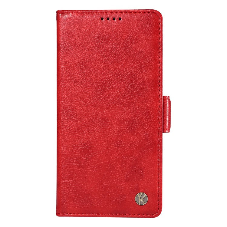 YIKATU YK-007 For Motorola Moto G45 5G / G34 5G Case PU Leather Wallet Protective Phone Cover - Red