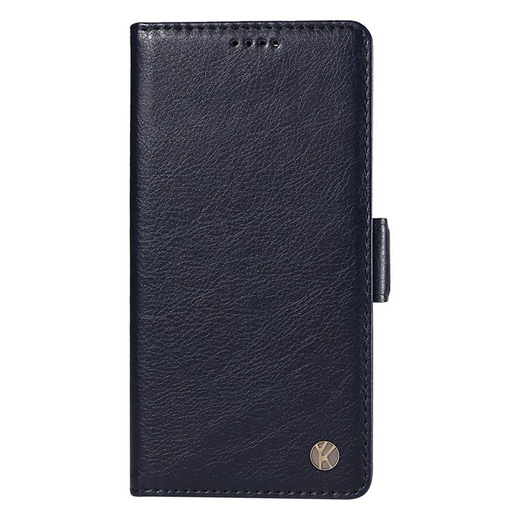 YIKATU YK-007 For Motorola Moto G45 5G / G34 5G Case PU Leather Wallet Protective Phone Cover - Navy Blue