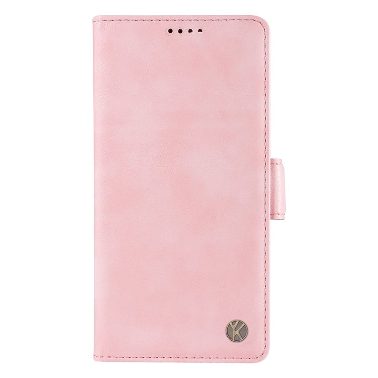 YIKATU YK-007 For Motorola Moto G45 5G / G34 5G Case PU Leather Wallet Protective Phone Cover - Pink