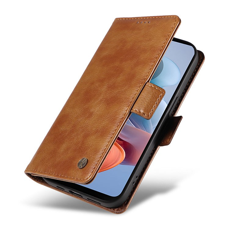 YIKATU YK-007 For Motorola Moto G45 5G / G34 5G Case PU Leather Wallet Protective Phone Cover - Brown