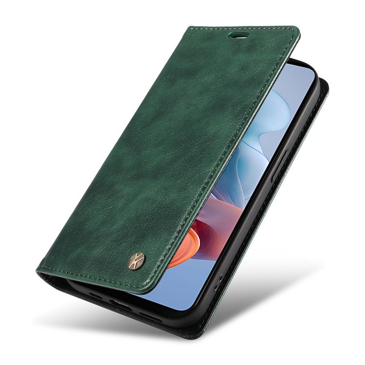 YIKATU YK-006 For Motorola Moto G34 5G Case Leather Phone Cover Litchi Texture Magnetic Closure - Green