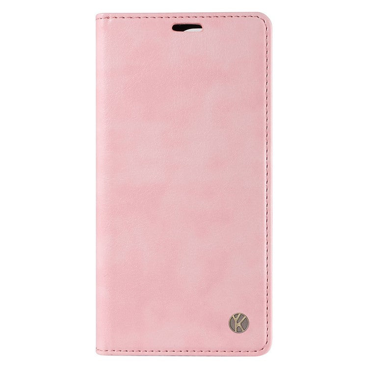 YIKATU YK-006 For Motorola Moto G34 5G Case Leather Phone Cover Litchi Texture Magnetic Closure - Pink