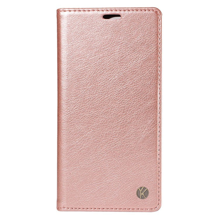 YIKATU YK-006 For Motorola Moto G34 5G Case Leather Phone Cover Litchi Texture Magnetic Closure - Rose Gold
