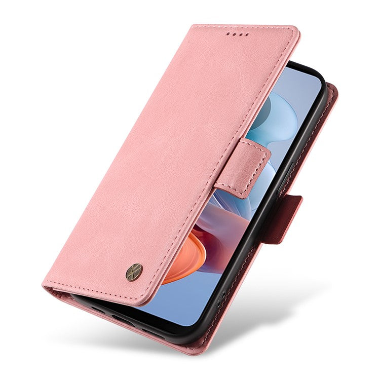 YIKATU YK-005 For Motorola Moto G45 5G / G34 5G Case Card Slot Skin-Touch Leather Magnetic Clasp Phone Cover - Pink