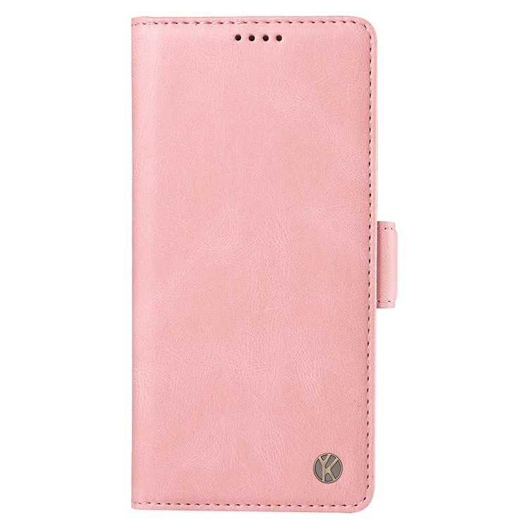 YIKATU YK-005 For Motorola Moto G45 5G / G34 5G Case Card Slot Skin-Touch Leather Magnetic Clasp Phone Cover - Pink