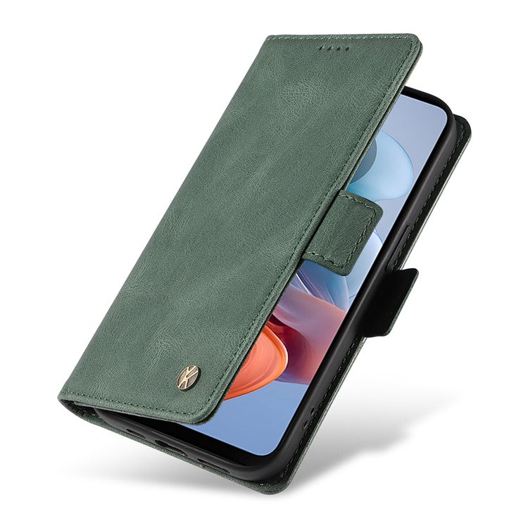 YIKATU YK-005 For Motorola Moto G45 5G / G34 5G Case Card Slot Skin-Touch Leather Magnetic Clasp Phone Cover - Green