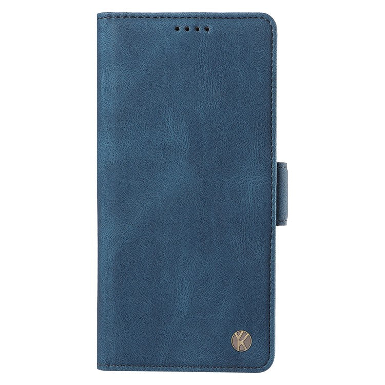 YIKATU YK-005 For Motorola Moto G45 5G / G34 5G Case Card Slot Skin-Touch Leather Magnetic Clasp Phone Cover - Blue