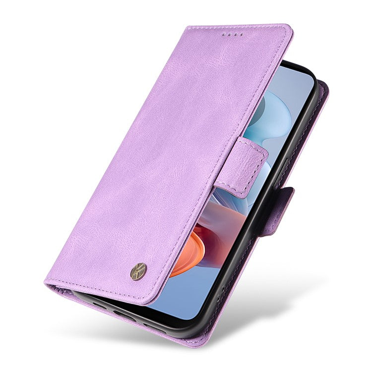 YIKATU YK-005 For Motorola Moto G45 5G / G34 5G Case Card Slot Skin-Touch Leather Magnetic Clasp Phone Cover - Purple