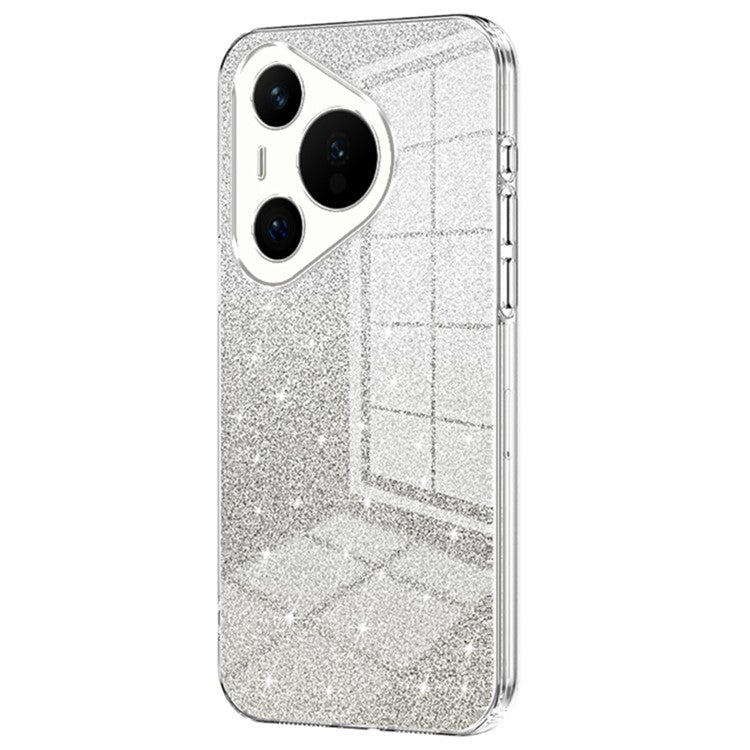 For Huawei Pura 70 Case TPU Gradient Glitter Mobile Phone Cover - Transparent