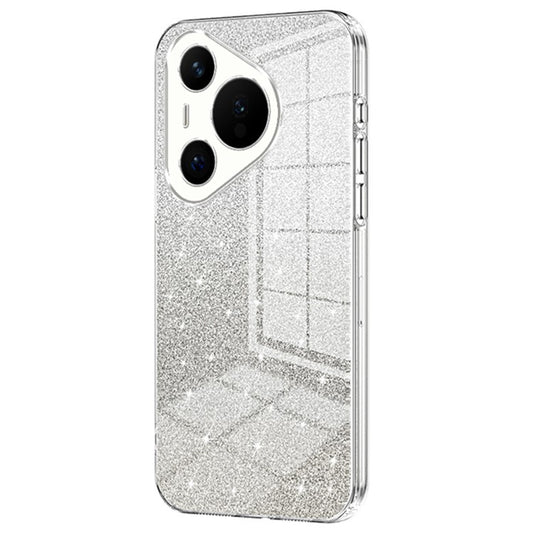For Huawei Pura 70 Case TPU Gradient Glitter Mobile Phone Cover - Transparent