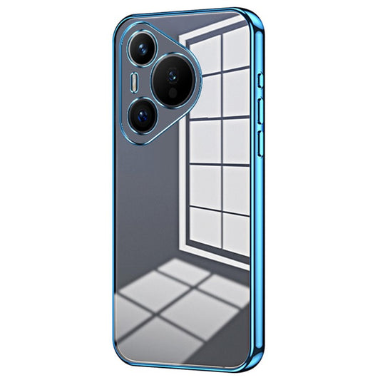For Huawei Pura 70 Case TPU Transparency Electroplating Phone Cover - Blue