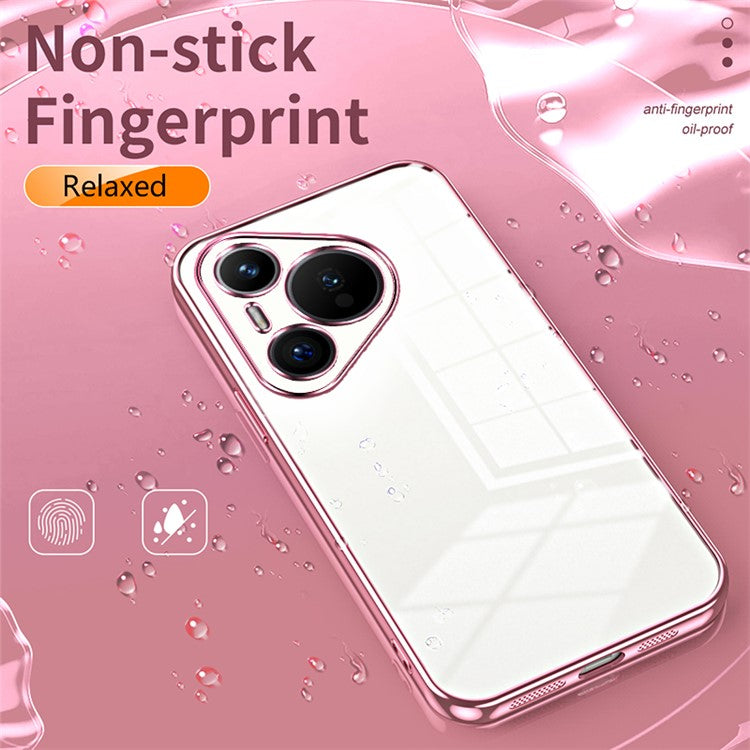 For Huawei Pura 70 Case TPU Transparency Electroplating Phone Cover - Blue