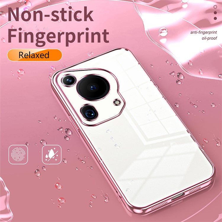 For Huawei Pura 70 Ultra Case TPU Shockproof Clear Phone Cover Electroplating Frame - Green