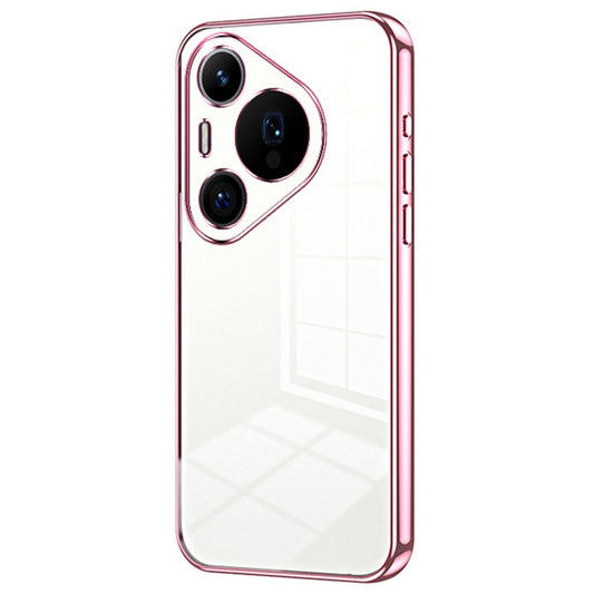 For Huawei Pura 70 Pro / Pura 70 Pro+ Case Colorful Frame Electroplating TPU Phone Cover - Pink