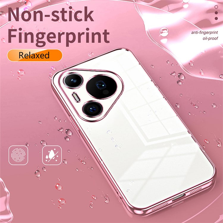For Huawei Pura 70 Pro / Pura 70 Pro+ Case Colorful Frame Electroplating TPU Phone Cover - Pink