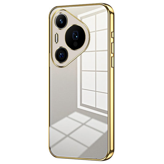 For Huawei Pura 70 Pro / Pura 70 Pro+ Case Colorful Frame Electroplating TPU Phone Cover - Gold