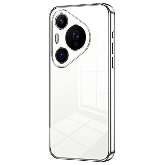For Huawei Pura 70 Pro / Pura 70 Pro+ Case Colorful Frame Electroplating TPU Phone Cover - Silver