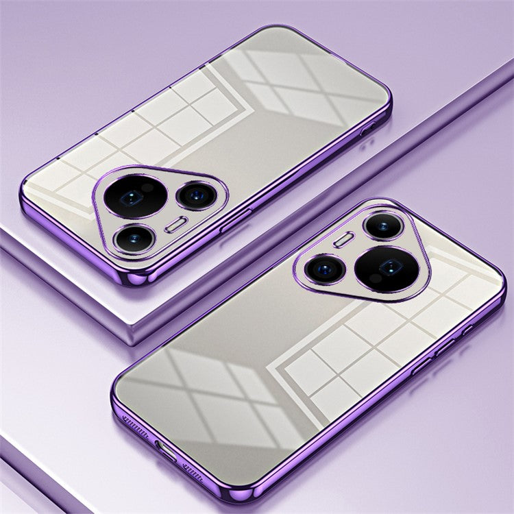 For Huawei Pura 70 Pro / Pura 70 Pro+ Case Colorful Frame Electroplating TPU Phone Cover - Purple