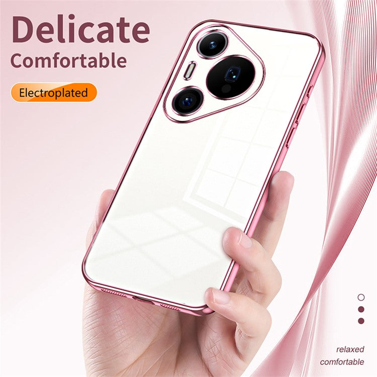 For Huawei Pura 70 Pro / Pura 70 Pro+ Case Colorful Frame Electroplating TPU Phone Cover - Purple
