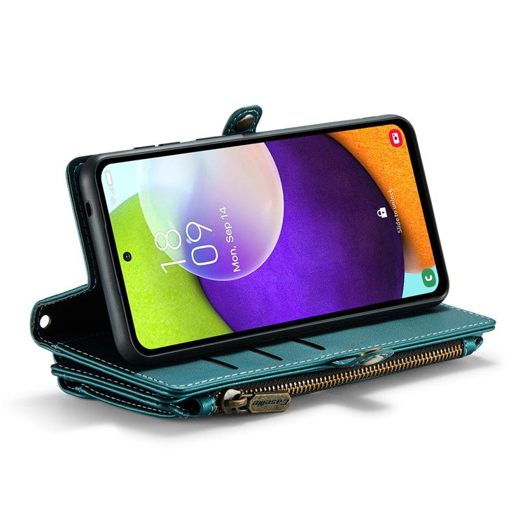 CASEME C36 Series For Samsung Galaxy A52 4G / A52 5G / A52s 5G Wallet Case Anti-Drop PU Leather Phone Cover - Green