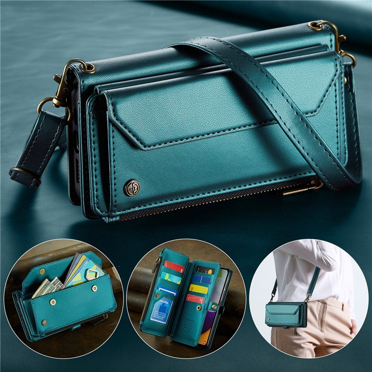 CASEME C36 Series For Samsung Galaxy A52 4G / A52 5G / A52s 5G Wallet Case Anti-Drop PU Leather Phone Cover - Green