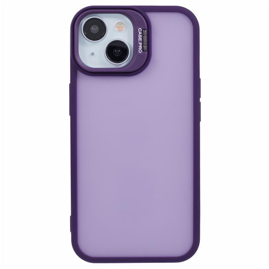 NKS Series For iPhone 14 Case Lens Frame Bracket TPU+PC Shockproof Phone Cover - Purple