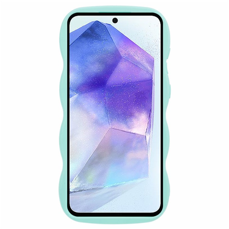 XL Series For Samsung Galaxy A15 4G / 5G Case Wave Frame Shockproof TPU Phone Cover - Light Green