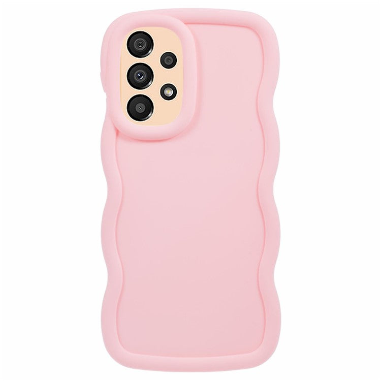 XL Series For Samsung Galaxy A13 4G Case Solid Color Mobile Phone TPU Cover Wavy Edge - Pink