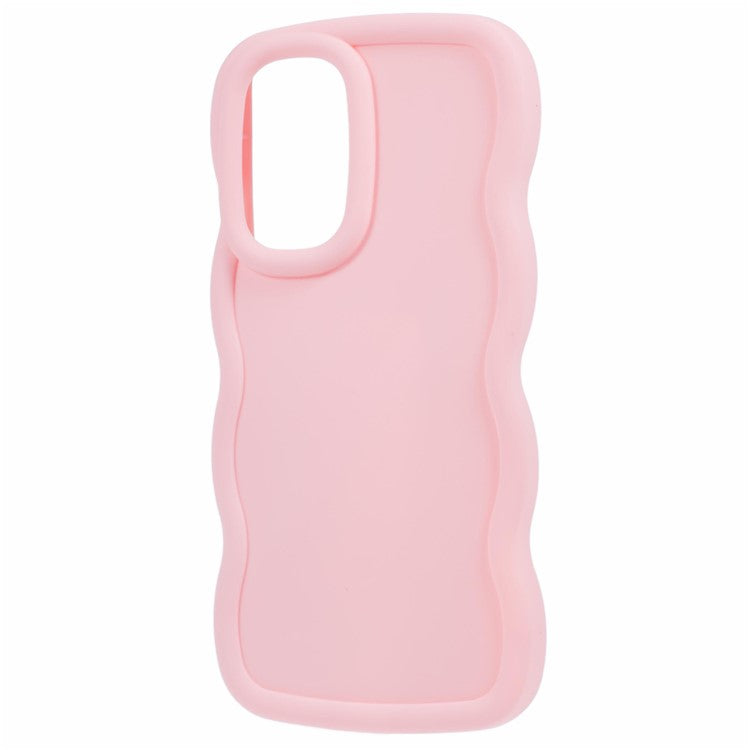 XL Series For Samsung Galaxy A13 4G Case Solid Color Mobile Phone TPU Cover Wavy Edge - Pink
