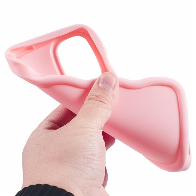 XL Series For Samsung Galaxy A13 4G Case Solid Color Mobile Phone TPU Cover Wavy Edge - Pink