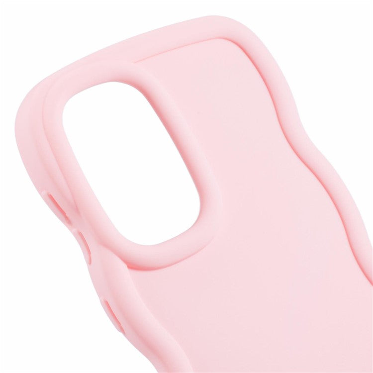 XL Series For Samsung Galaxy A13 4G Case Solid Color Mobile Phone TPU Cover Wavy Edge - Pink