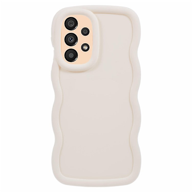 XL Series For Samsung Galaxy A23 4G / A23 5G (Global Version) Case Wavy Edge Soft TPU Phone Cover - White